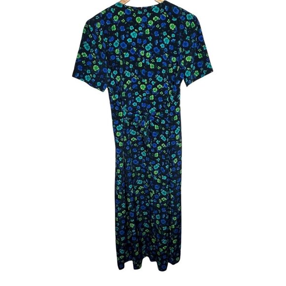 Appleseeds Blue Floral Midi Peasant Dress Sz 8 - Picture 2 of 9